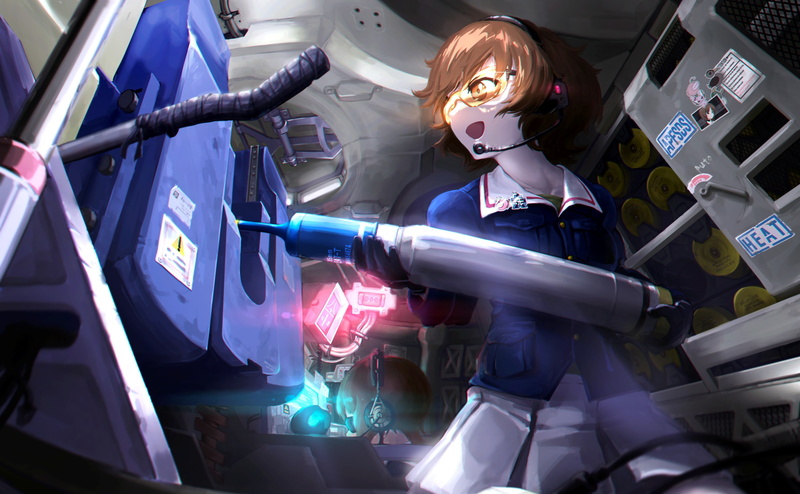 2K, japanese, pretty, girl, bishojo, weapon, anime, Girls and Panzer, tank, militari, ammunition