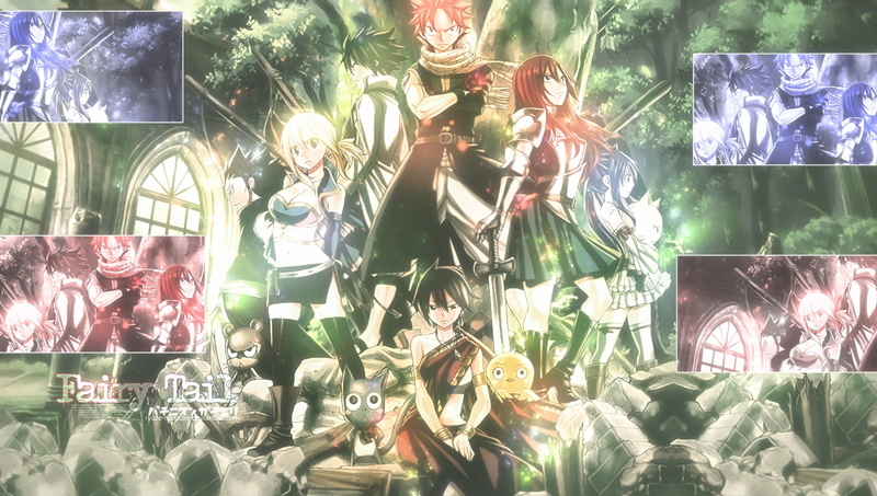 Momon (Fairy Tail), Wendy Marvell, 1080P, Gray Fullbuster, Natsu Dragneel, Erza Scarlet, Gajeel Redfox, Panther Lily (Fairy Tail), Fairy Tail, Happy (Fairy Tail)
