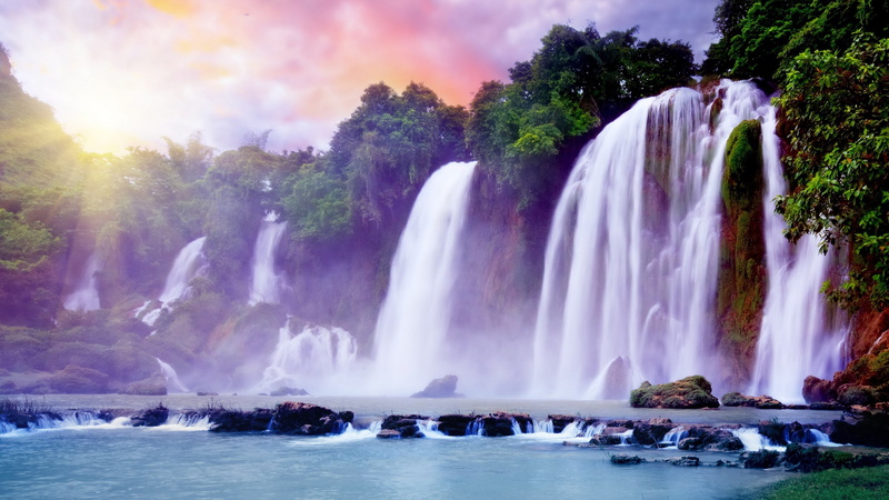 latest new  nature scene 3840x2160, 4K, flowing, splashing, outdoors, scenics - nature, falling water, travel destinations, flowing water, sky, waterfall