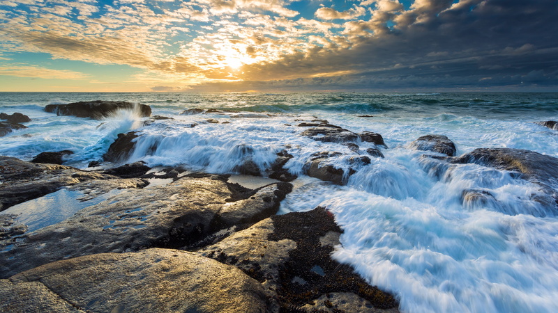 solid, flowing water, sport, water, motion, cloud - sky, beach, beauty in nature, rock - object, nature, aquatic sport, no people, latest new  nature scene 3840x2160