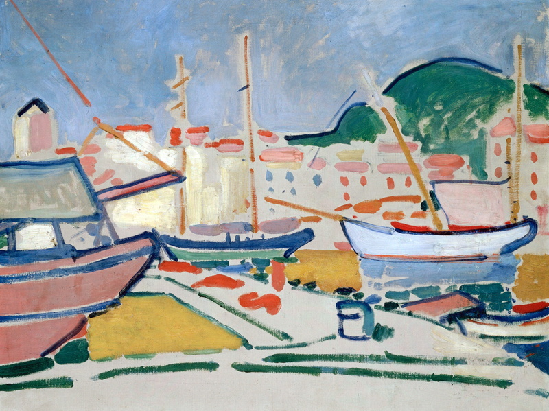 Fauvism, Andre Derain, landscape, pier, 4K, home, Port, yacht, boat