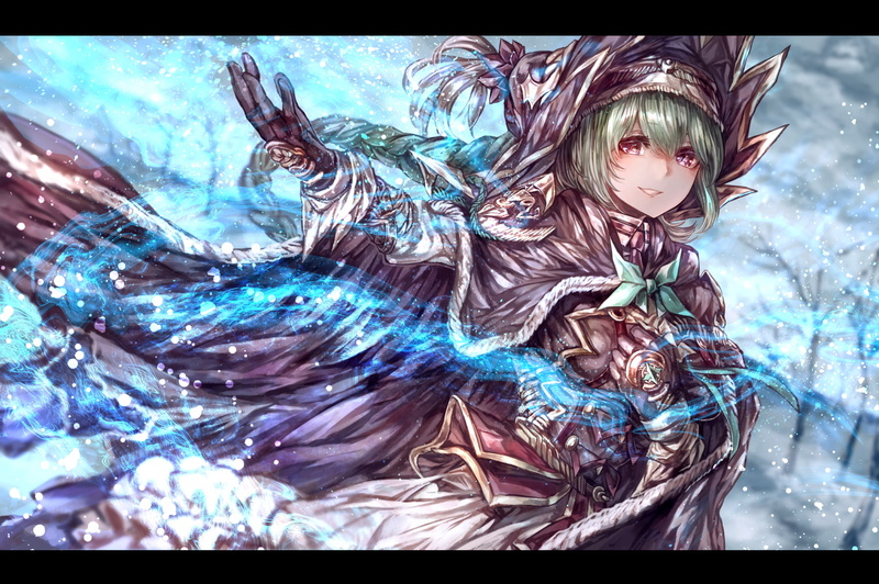 signo aaa, snow, Braided hair, 720P, anime girls, green hair, anime, Armored