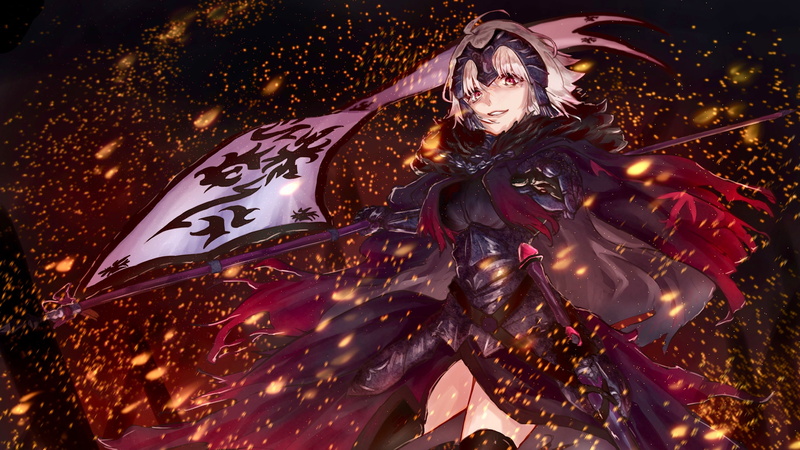 Headpiece, Fate Series, Fate/Grand Order, Flag, White Hair, Red Eyes, Girl, Jeanne dArc Alter, 2K, Cape, Avenger (Fate/Grand Order)