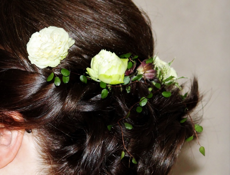 real people, vulnerability, portrait, leisure activity, freshness, floral, 1080P, long hair, headpiece, close-up, woman, weave, wedding, women, pinned up