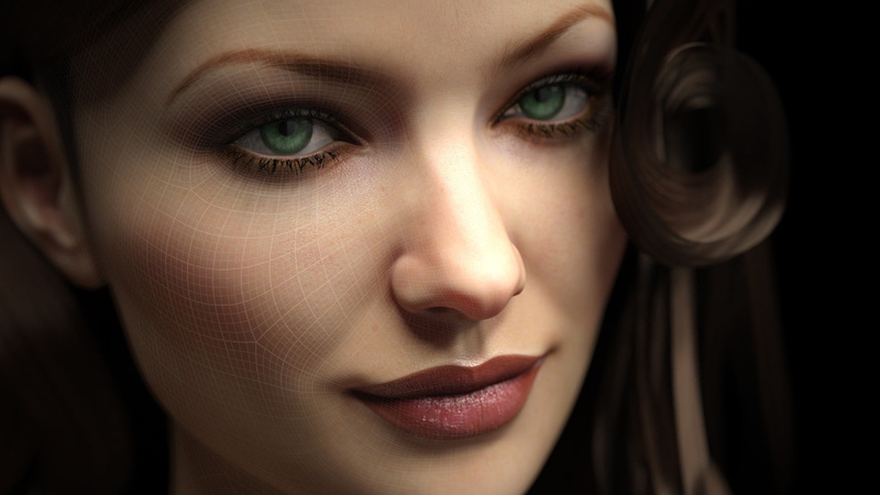 women, contemplation, green eyes, hairstyle, square, young adult, adult, headshot, 1080P, one person, black background, human body part, looking at viewer