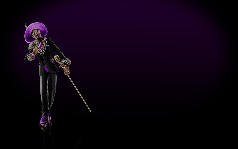 holding, performance, stage, sword, trumpet, copy space, studio shot, music, Zimos, art and craft, 1080P, spooky, indoors, clothing, man, purple, brass instrument