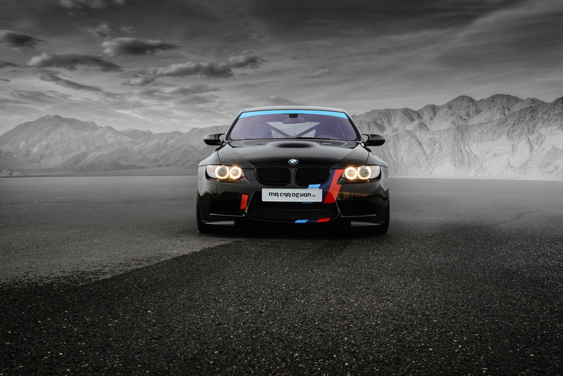 car, 4K, Black, MR Car Design, Sedan, BMW, E90
