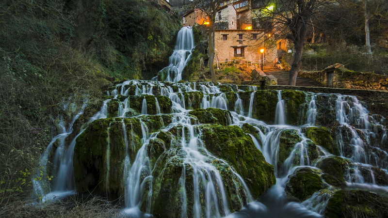 cascade, built structure, land, 4K, environment, rock - object, no people, outdoors, amazing, motion, nature, natural, scenics - nature, stairs, long exposure