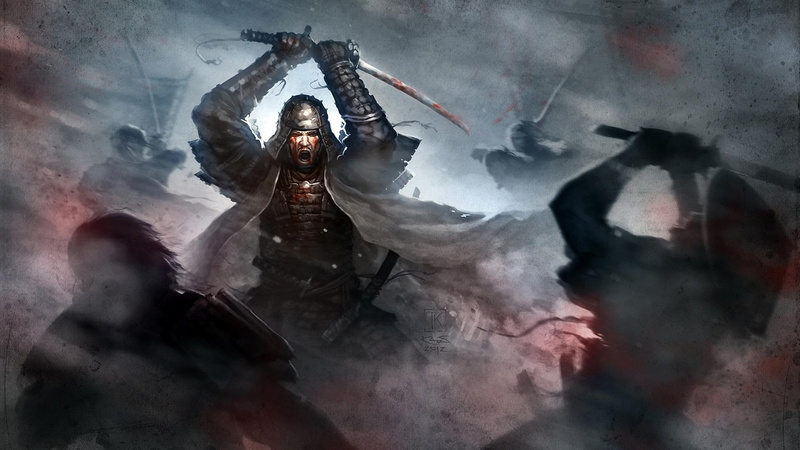 1080P, katana, oriental, sword, armor, fantasy, samurai, dark, asian, battle, fight, rage, blood, war, art