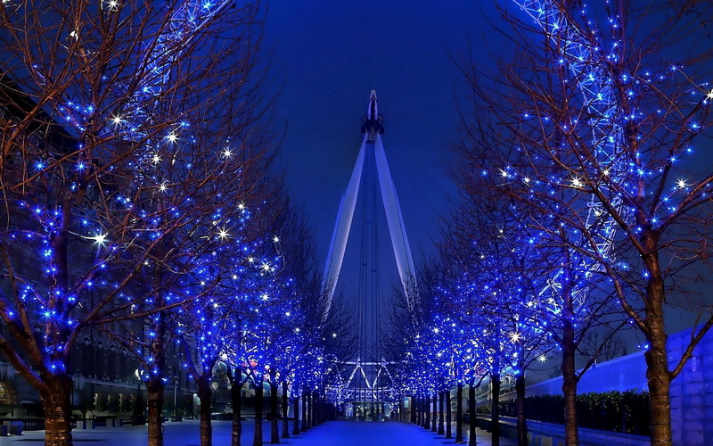 christmas Tree, tree, bare tree, urban Scene, blue, tower, city, holiday, modern, downtown District, cityscape, street Light, famous Place, christmas decoration