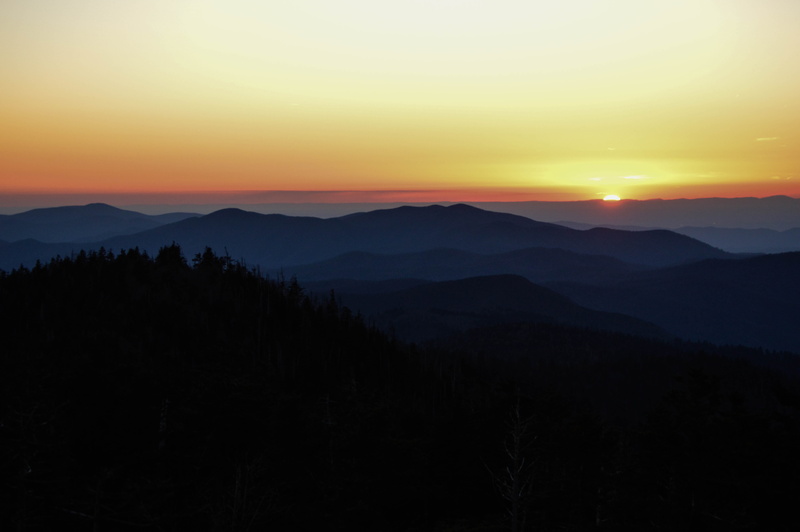 united states, environment, skyline, outdoors, silhouette, tree, landscape, no people, 5K, march, gradient, line, sky, orange color, smoky mountains, idyllic