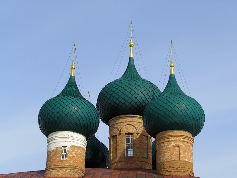 green color, showplace, sculpture, russia, religion, christianity, the village of great, building, cathedral, blue, day, the kremlin, building exterior