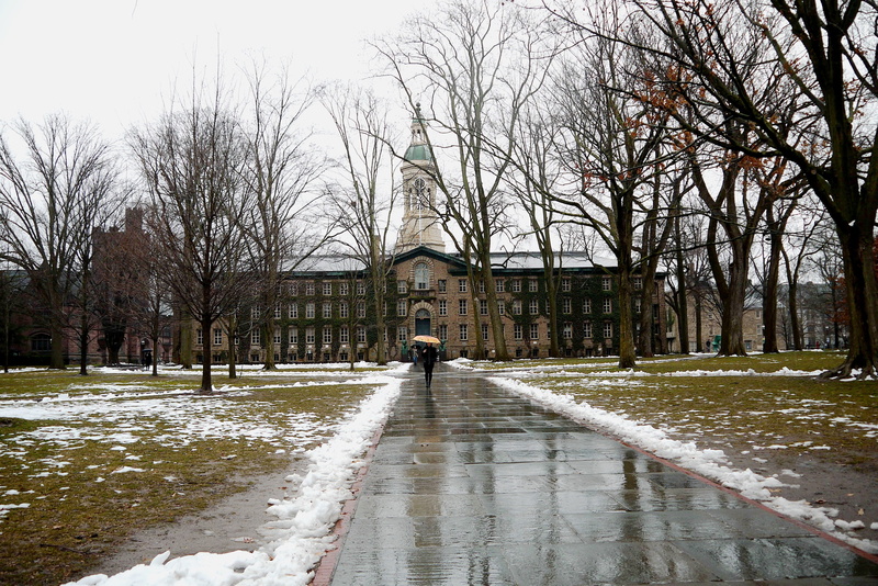 rain, 4K, water, bare tree, snow, winter, frozen, outdoors, architecture, cold temperature, park, direction, sky, canal, plant, princeton, umbrella, day