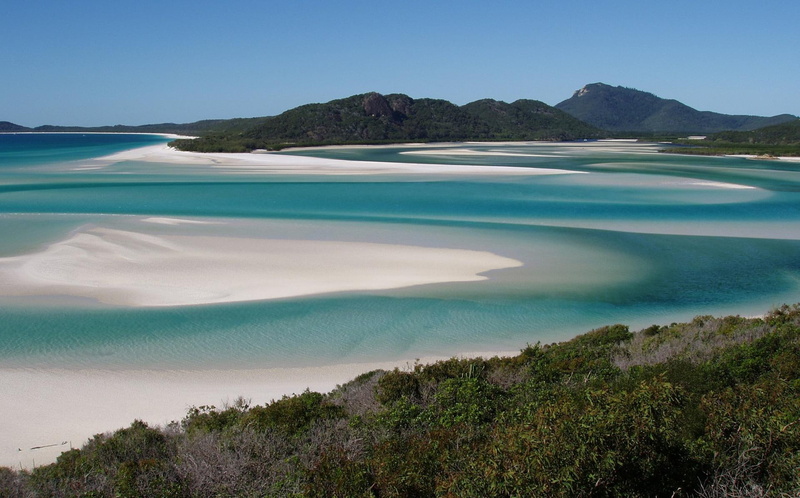 mountains, 1080P, forest, whitehaven, beach, hills, landscapes, nature and landscapes, island