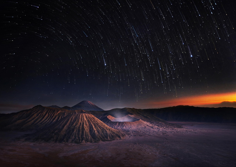 outdoors, 1080P, galaxy, weerapong chaipuck long exposure stars sky landscape nature volcano mountain, tranquility, sky, star - space, long exposure, volcano