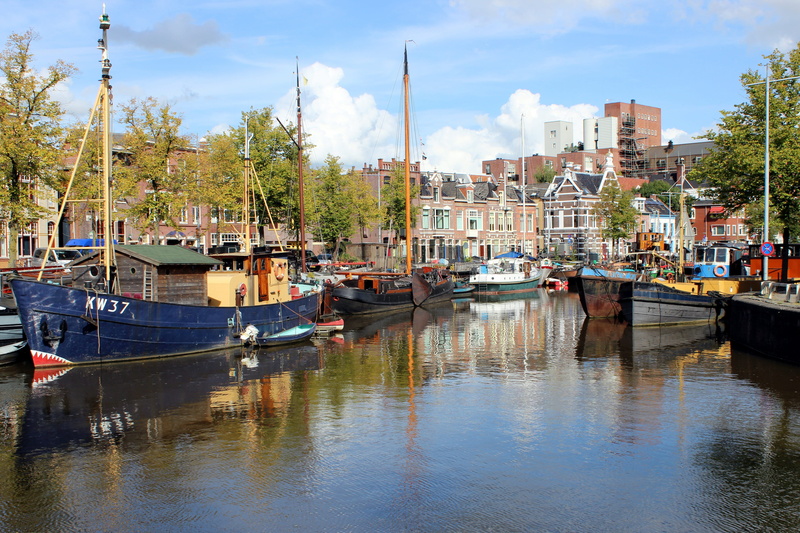 Water, port, moored, 4K, sailboat, Boats, harbor, reflection, netherlands, Groningen, Canal, tree, mirroring, cloud - sky, no people, transportation, building