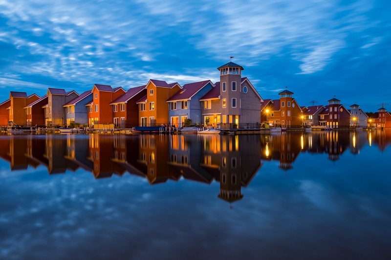 Groningen, Reitdiep haven, water, 1080P, Netherlands, building, reflection, home, The Netherlands