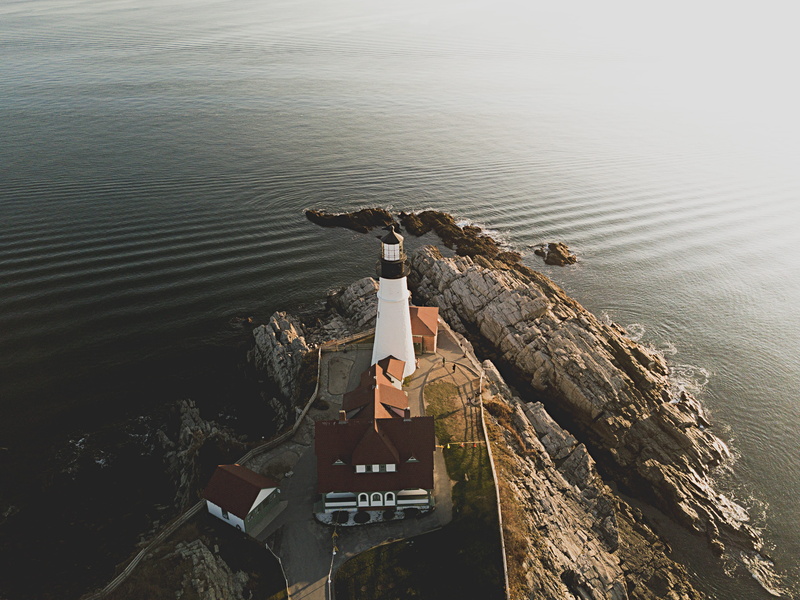 architecture, rusty, day, 2K, beacon, urban, communication, tranquility, nature, high angle view, sea, white, scenery, land, coast, outdoors, no people