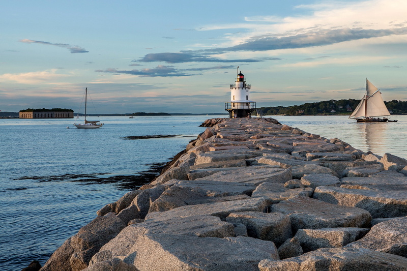 nature, elizabeth, portland, stones, lighthouse, sea, 2K, coast, cape, sailing, usa