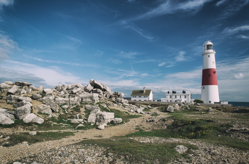 day, nature, portland bill lighthouse 4k pc  hd quality, built structure, building, protection, no people, security, guidance, 4K, outdoors, rock - object