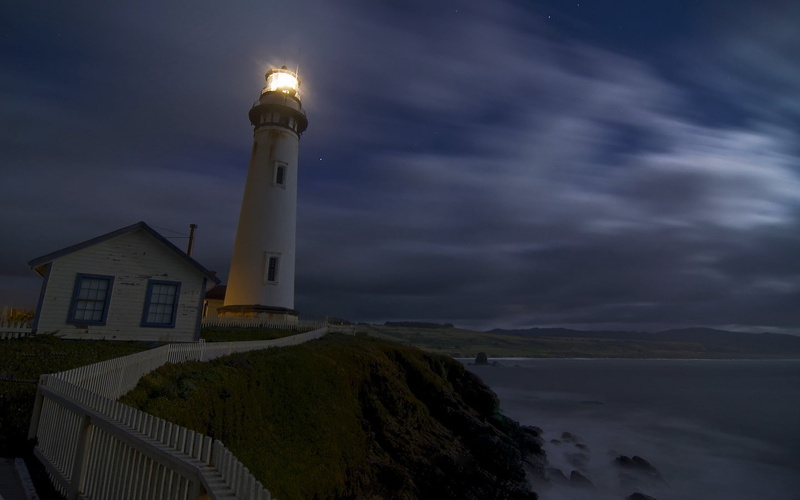 night, lighthouse, coast, timelapse, 720P, house, hd, light, nature