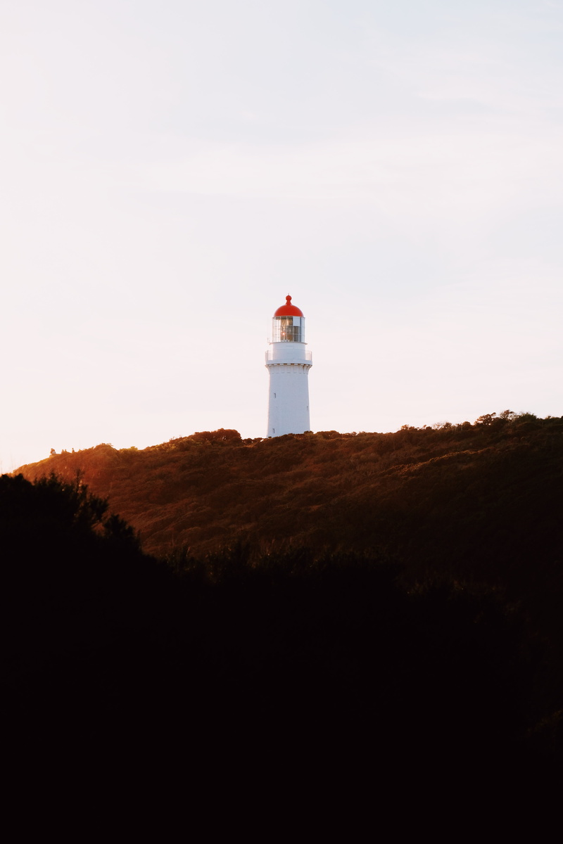 no People, dark, beacon, save, guidance, tower, light, coast, forest, lighting Equipment, landscape, red, woodland, shipping, sunset, lighthouse, nature