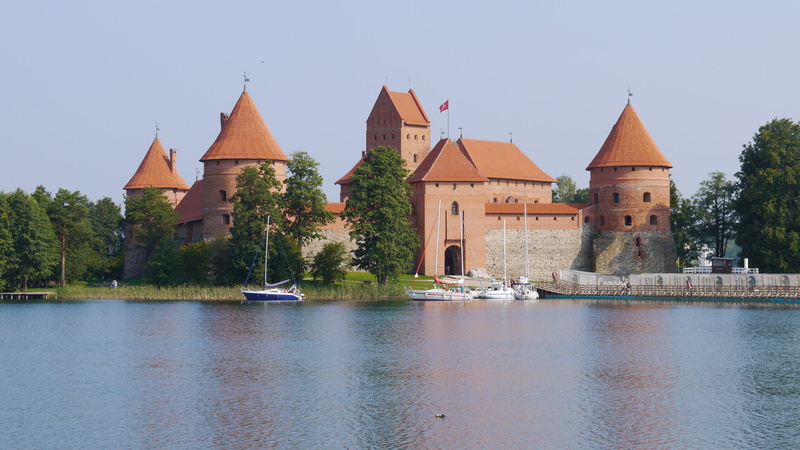 plant, lake, day, no people, mode of transportation, historic, lithuania, waterfront, europe, outdoors, trakai castle, building, building exterior, nature