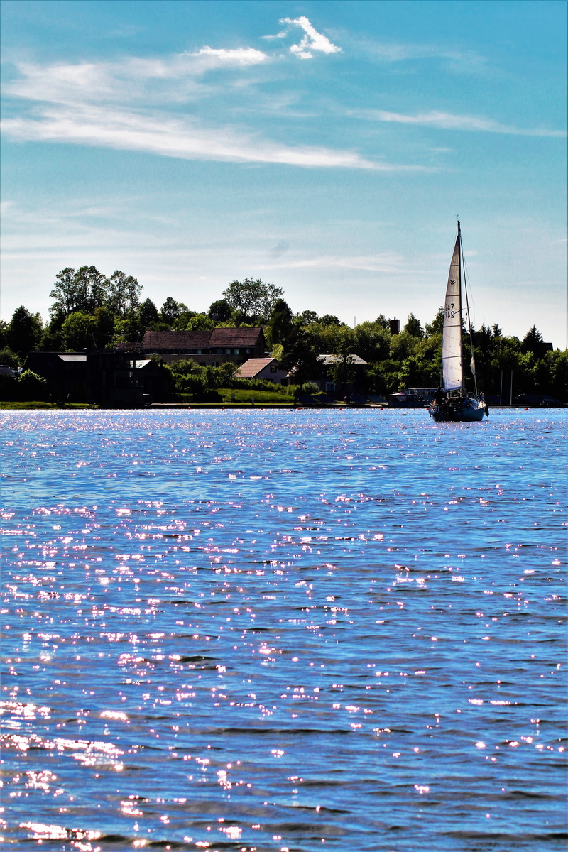 leisure, built structure, tower, sea, day, sailboat, sky, plant, boot, sailing vessel, horizon, beauty in nature, tree, nature, sailing boat, ocean, lithuania