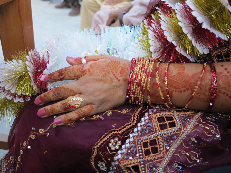 indoors, close-up, Hunza, cultures, adult, human body part, women, real people, Wedding, floral pattern, pattern, newlywed, human hand, traditional clothing