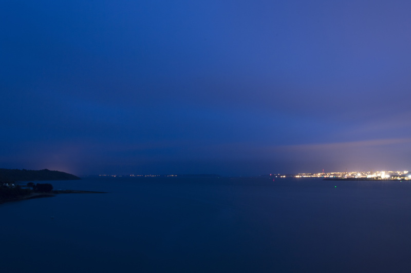 copy space, dark, Bay Of Brest, no people, light, tranquility, illuminated, beach, outdoors, nature, scenics, brest, Night, tranquil scene, cloud - sky