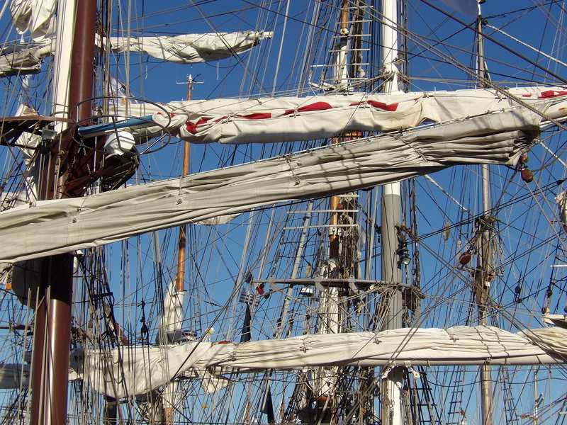ship, brest, traditions, blue sky, outdoors, nature, boat, mode of transportation, transportation, three-masted, yacht, rope, mast, sailing ship, day, navigation