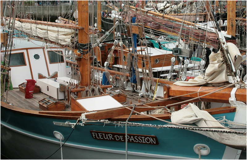 port, boat, outdoors, fishing boat, high angle view, harbor, technology, ship, mode of transportation, brest, day, wood - material, standing, sailing, industry