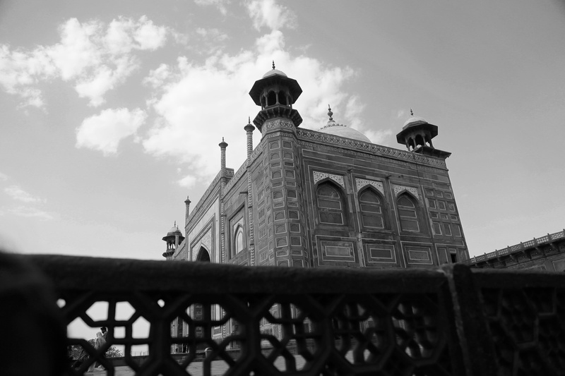 uttar, low angle view, railing, outdoors, the past, tourism, palace, cloud - sky, historical, heritage, travel, nature, landmark, day, agra, fort, architecture