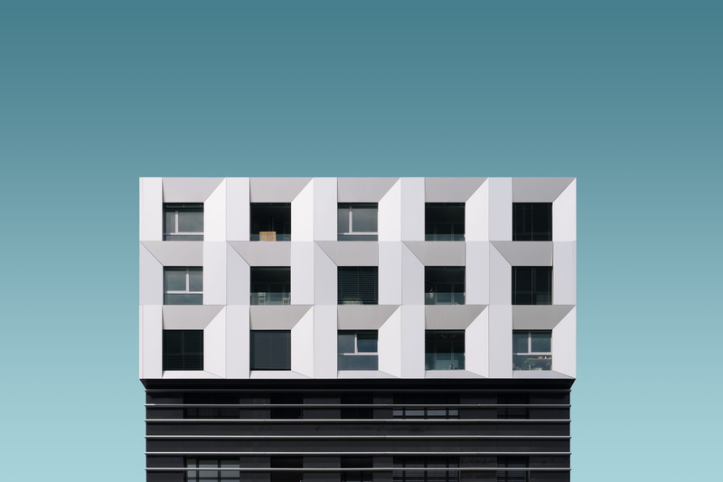 colour, building exterior, blue, minimal, outdoors, pattern, modern, painted, 5K, color, built structure, colorful, background, clear sky, city, buildin