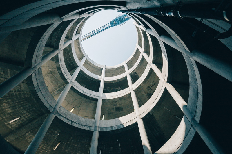 nature, round, outdoors, staircase, railing, focus, design, pattern, architecture, spiral, parking deck, shape, angle, shallow, built structure, modern