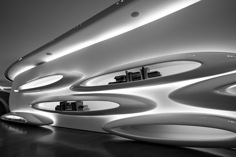 modern, indoors, curve, pattern, built structure, futuristic, elegance, lighting equipment, city, ultra, west, art, technology, circle, architecture, staircase