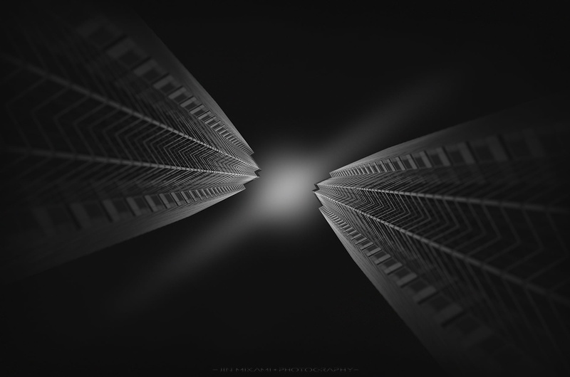 art, light - Natural Phenomenon, black  white, 1080P, BandW, backgrounds, black And White, monochrome, angle, futuristic, low, HIGH-RISE, architecture