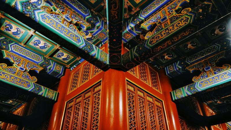 creativity, building, multi colored, low angle view, china, indoors, design, jingshan park, communication, place of worship, no people, pattern, religion