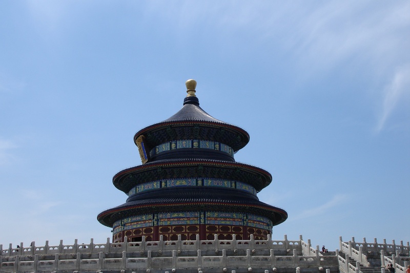 sky, day, low angle view, dome, place of worship, building, outdoors, ornate, built structure, history, travel destinations, tourism, beijing, architecture