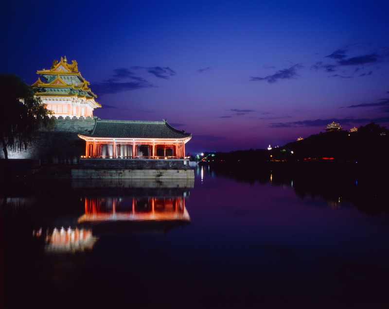 belief, building exterior, red, dusk, 5K, cloud - sky, beijing, black, nature, Asia, architecture, Wonderful, illuminated, lake, China, dongcheng, Evening