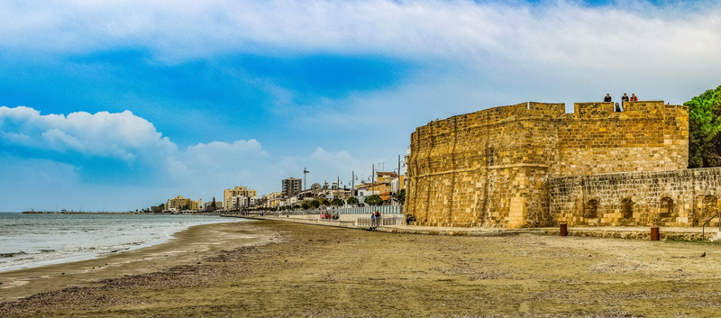 tourism, blue, building exterior, built structure, architecture, water, cyprus, history, seaside, religion, holiday, castle, larnaca, fort, old, city, travel destinations