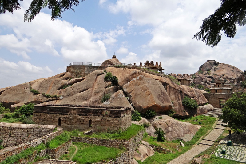 fortification, nature, old, archaeology, blue, architecture, travel destinations, history, tree, Karnataka, tourism, plant, Chitradurga, cloud - sky, built structure