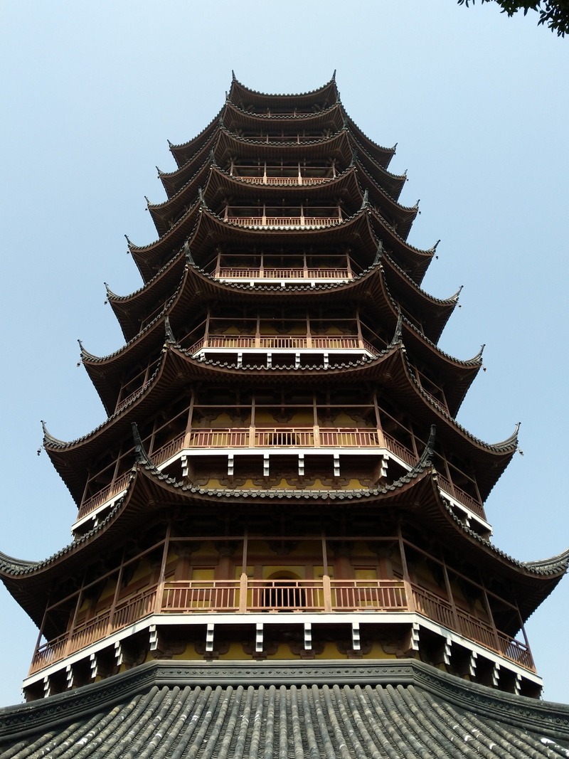 building exterior, belief, built structure, religion, spirituality, 4K, suzhou, day, travel destinations, outdoors, no people, nature, architecture, pagoda
