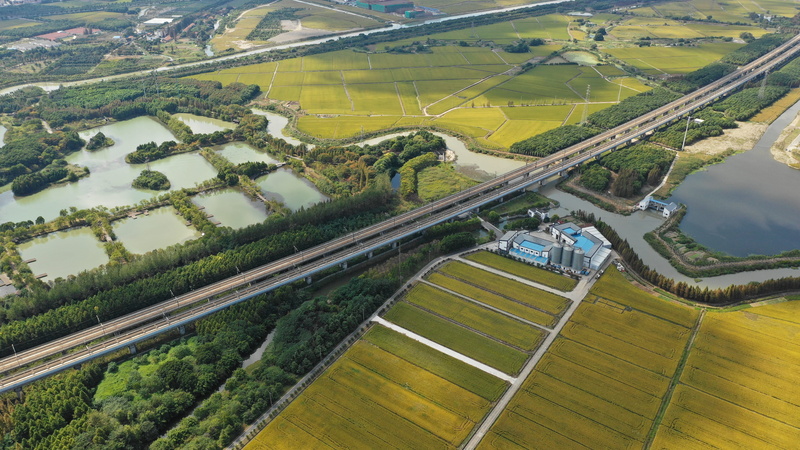 outdoors, scenery, water, building, forest, 5K, flood, high angle view, landscape, field, environment, no people, top, suzhou shi, rainforest, farm, transportation