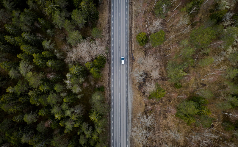 tree, path, scenery, landscape, grove, woodland, scenics - nature, beauty in nature, tranquility, aerial, no people, outdoors, day, asphalt, photo, growth