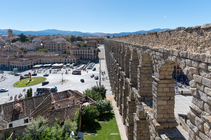 Segovia, outdoors, sky, Spain, sunlight, building, 5K, nature, travel destinations, plant, no people, spain, Ancient, clear sky, city, high angle view