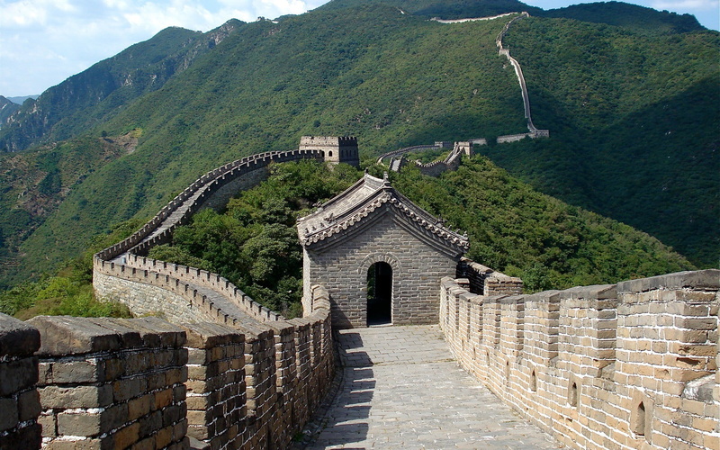 day, ancient, the past, plant, staircase, stone wall, ancient civilization, tree, outdoors, travel, Great, built structure, mountain, building exterior