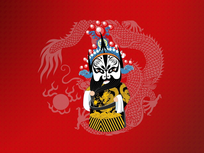 animal, indoors, 720P, spirituality, human Face, people, illustration, red background, decoration, china - East Asia, still life, clock, no people, pattern