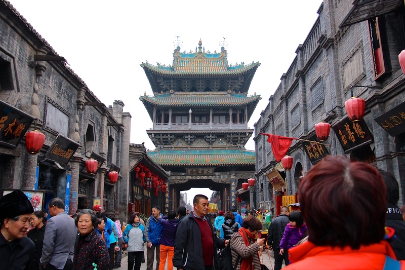 women, architecture, adult, travel destinations, built structure, heritage, shanxi, lifestyles, chinese, large group of people, men, ancient, street, building