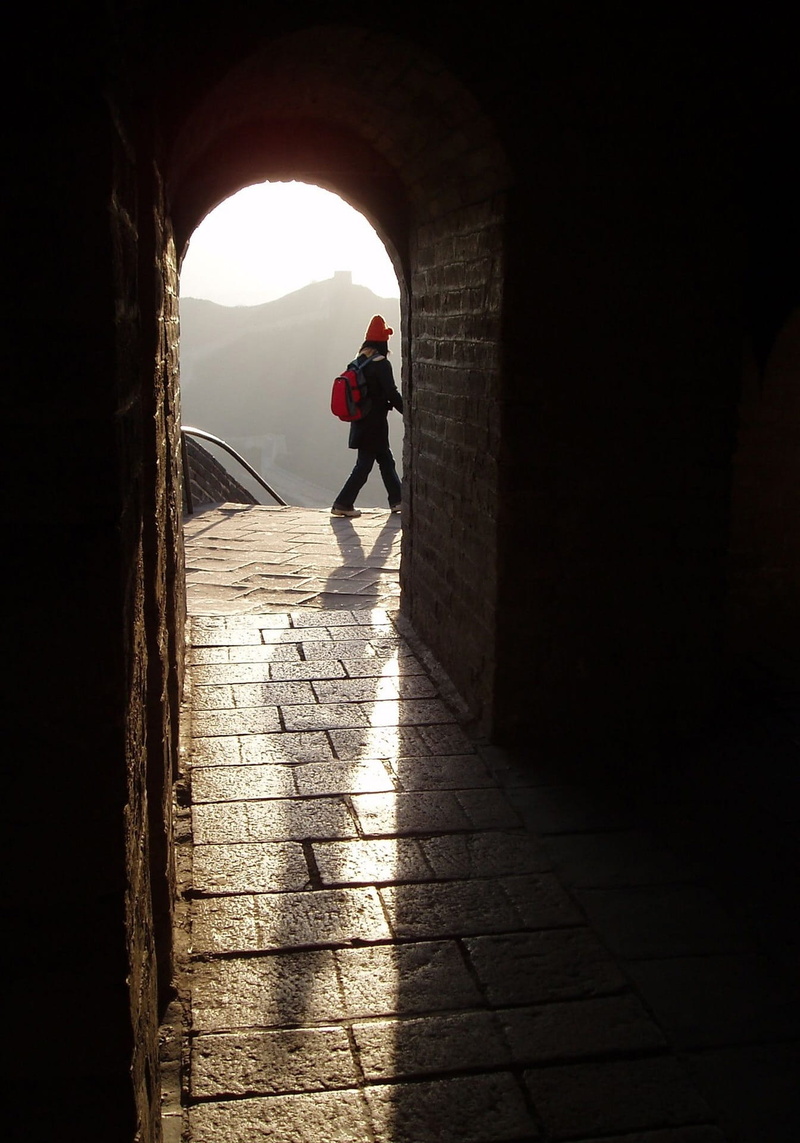men, Shadow, Chinese Wall, sport, nature, chinese Ethnicity, leisure activity, architecture, one man only, real people, adult, Travel, outdoors, built structure